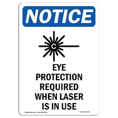 Signmission OSHA Sign, Eye Protection Required, 14in X 10in Alum, 10" W, 14" H, Portrait, OS-NS-A-1014-V-12348 OS-NS-A-1014-V-12348